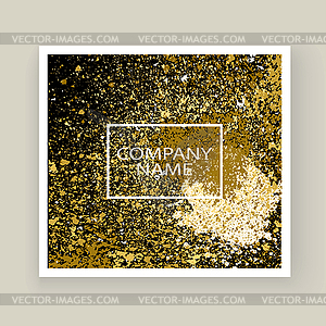 Neon gold explosion paint splatter artistic cover - vector image