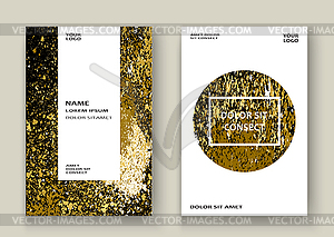 Neon gold explosion paint splatter artistic cover - vector image