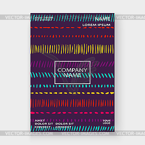 Abstract pattern with color strokes artistic cover - vector clipart