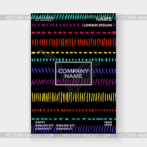 Abstract pattern with color strokes artistic cover - vector clip art