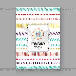 Abstract pattern with color strokes artistic cover - vector image