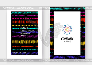 Abstract pattern with color strokes artistic cover - vector clip art