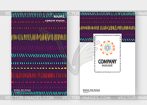 Abstract pattern with color strokes artistic cover - vector image