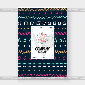 Abstract pattern with color strokes artistic cover - vector image