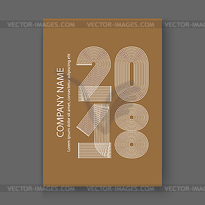 Обложка Годовой отчет № 2018, современный дизайн - векторный графический клипарт