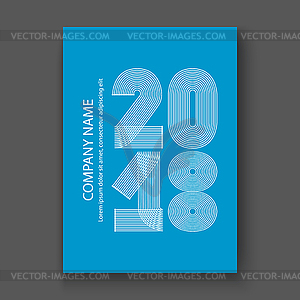 Cover Annual Report numbers 2018, modern design - vector clip art
