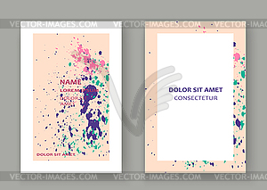 Neon explosion paint splatter artistic cover frame - vector image