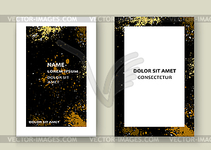 Gold explosion paint splatter artistic cover frame - vector clip art