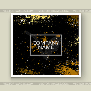 Gold explosion paint splatter artistic cover frame - royalty-free vector clipart