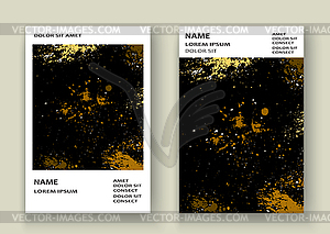 Gold explosion paint splatter artistic cover frame - vector image