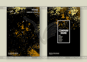 Gold explosion paint splatter artistic cover frame - vector image