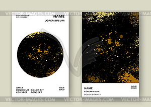 Gold explosion paint splatter artistic cover frame - vector clip art