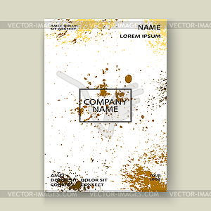 Gold explosion paint splatter artistic cover frame - vector image