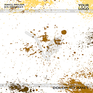 Gold explosion paint splatter artistic cover frame - vector clipart