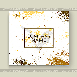 Gold explosion paint splatter artistic cover frame - vector image