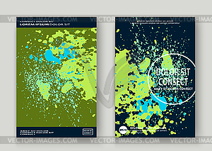 Neon cyan greenery explosion paint splatter artisti - vector image
