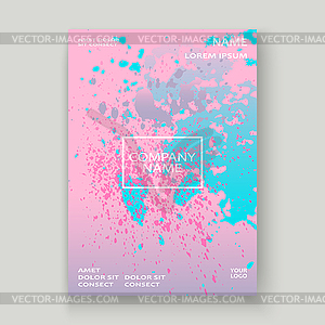 Pastel pink cyan explosion paint splatter artistic - vector clipart