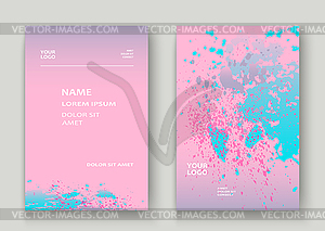 Pastel pink cyan explosion paint splatter artistic - vector clipart / vector image