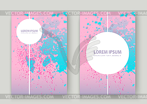 Pastel pink cyan explosion paint splatter artistic - vector clip art