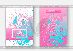 Pastel pink cyan explosion paint splatter artistic - vector image