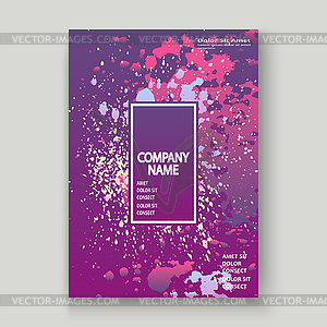 Neon explosion paint splatter artistic cover design - royalty-free vector clipart