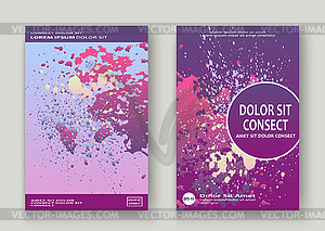 Neon explosion paint splatter artistic cover design - vector clipart