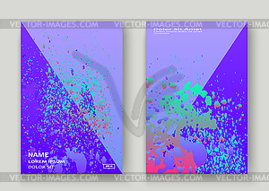 Neon explosion paint holographic splatter artistic - vector clip art