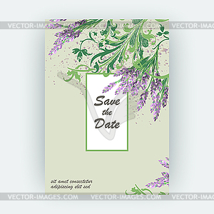 Lavender floral pattern cover design. creative - vector image