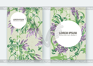 Lavender floral pattern cover design. creative - vector EPS clipart