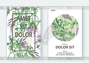 Lavender floral pattern cover design. creative - vector clipart