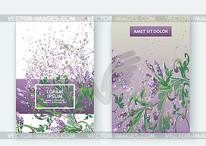 Lavender floral pattern cover design. baroque flower - vector clip art