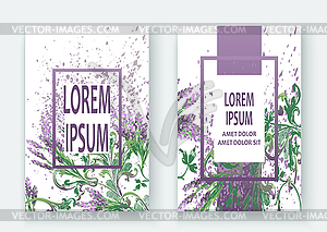 Lavender floral pattern cover design. baroque flower - vector clipart