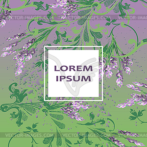 Lavender floral pattern cover design. baroque flower - vector clipart