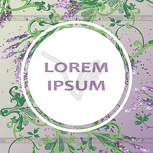 Lavender floral pattern cover design. baroque flower - vector clip art