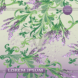 Lavender floral pattern cover design. baroque flower - vector image