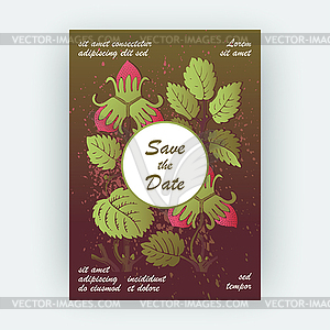 Strawberry pattern design templates product. red - vector image