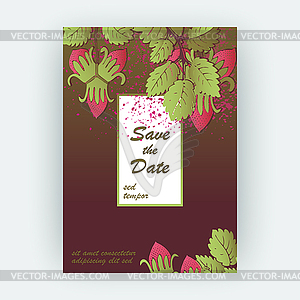 Strawberry pattern design templates product. red - vector image