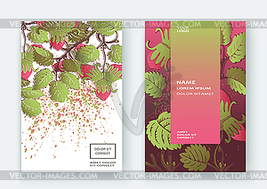 Strawberry pattern design templates product. red - vector image