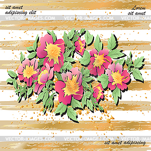 Greeting cards with flower rose wreath leaves with - vector image