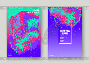Neon gemstone artistic cover design. Fluid - vector image