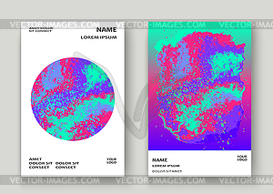 Neon gemstone artistic cover design. Fluid - vector clipart
