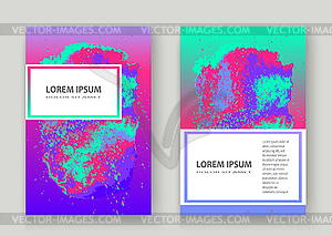 Neon gemstone artistic cover design. Fluid - vector clipart