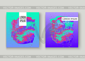 Neon gemstone artistic cover design. Fluid - royalty-free vector image