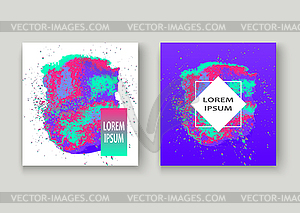 Neon gemstone artistic cover design. Fluid - vector clip art