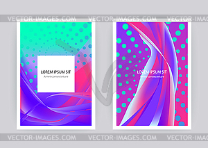 Fluid liquid shapes composition. Wavy geometric - vector clipart