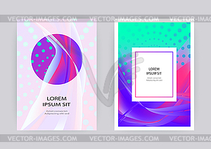 Fluid liquid shapes composition. Wavy geometric - vector clip art