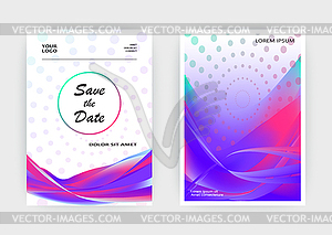 Fluid liquid shapes composition. Wavy geometric - vector clip art