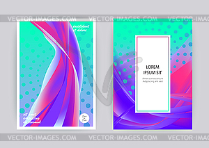 Fluid liquid shapes composition. Wavy geometric - vector clipart