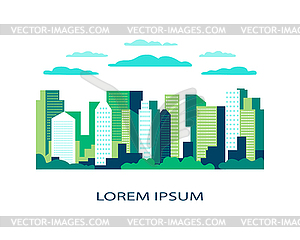 City landscape flat. Design urban in simple - vector image