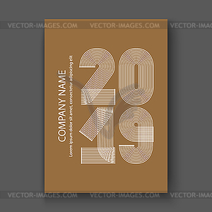 Cover Annual Report numbers 2019, modern design - vector clipart